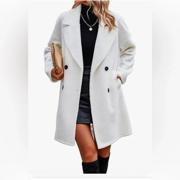 Angashion Long Sherpa Coat - Picture 2 of 9